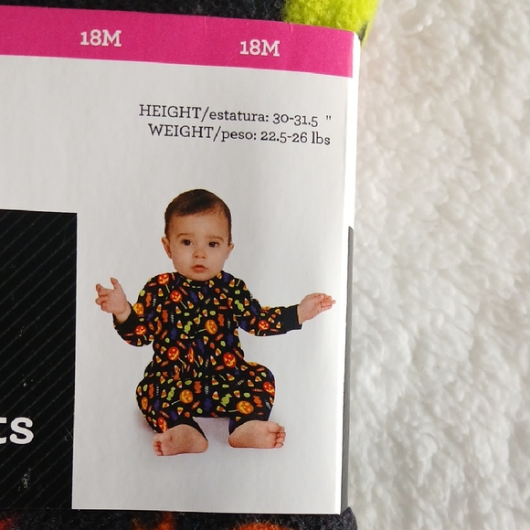 Halloween Onepiece  Sleeper for Infants - Black with Multicolor Accents - Picture 3 of 4